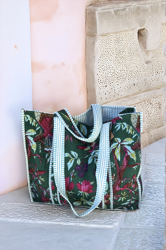 Forest green tote