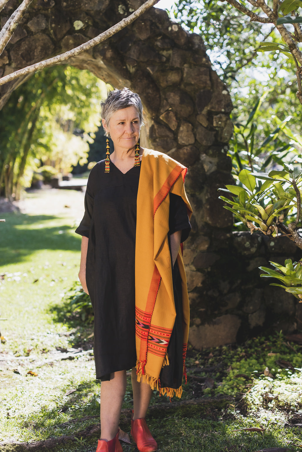 black linen dress