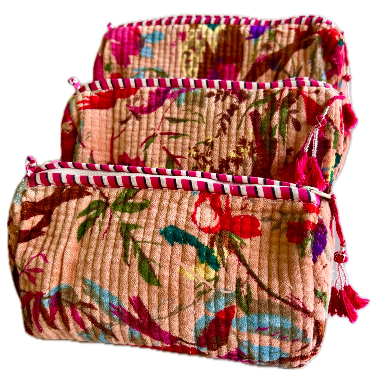 Velvet Peach Cosmetic Bags