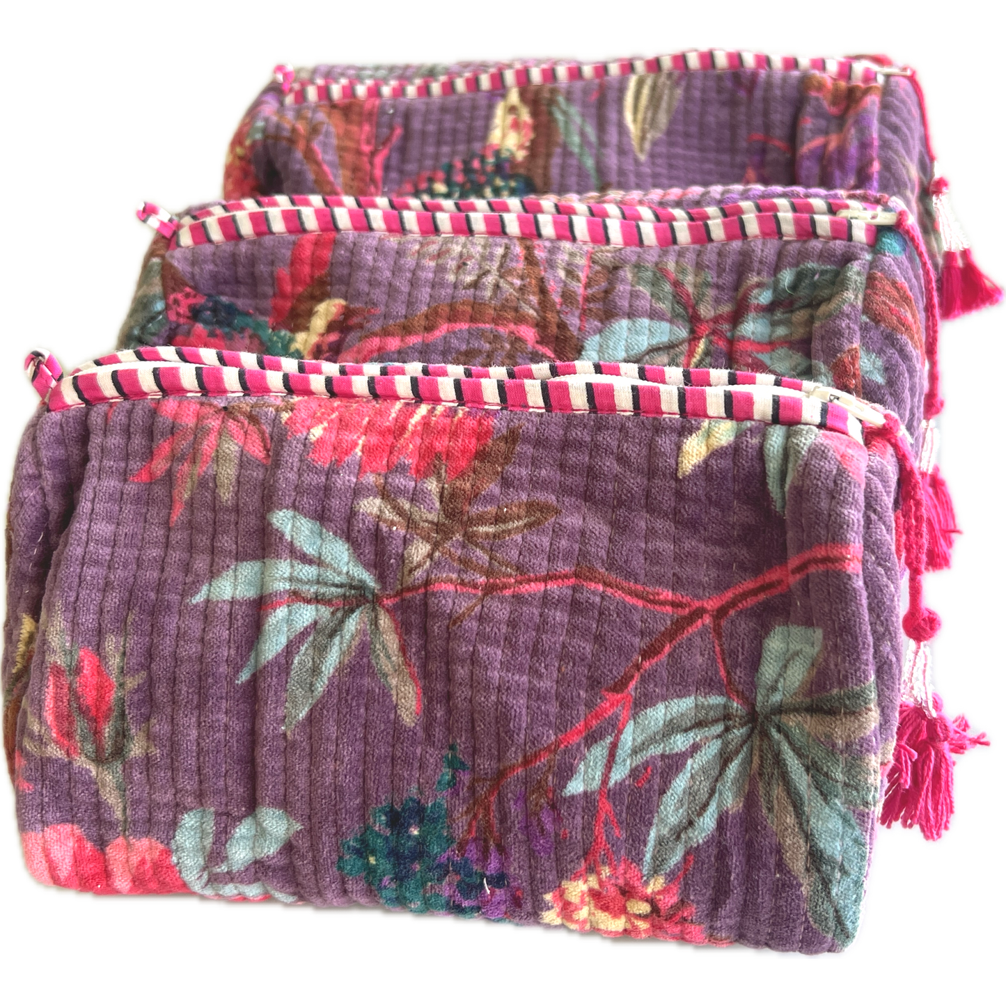 Velvet Purple Cosmetic Bags