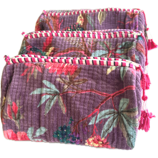 Velvet Purple Cosmetic Bags