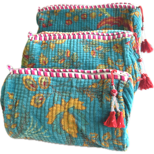 Velvet Turquoise Cosmetic Bag