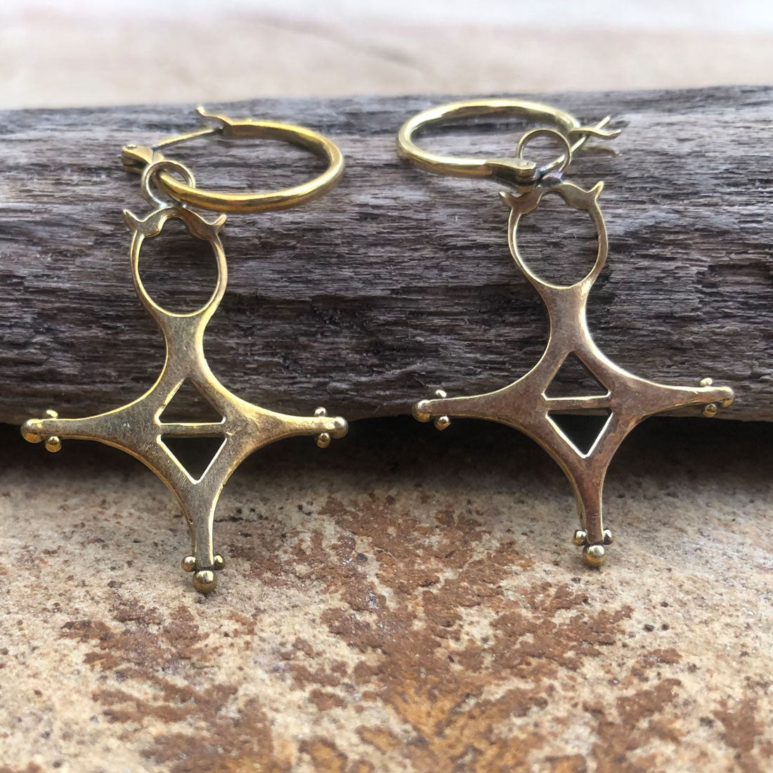 hanging cross earring